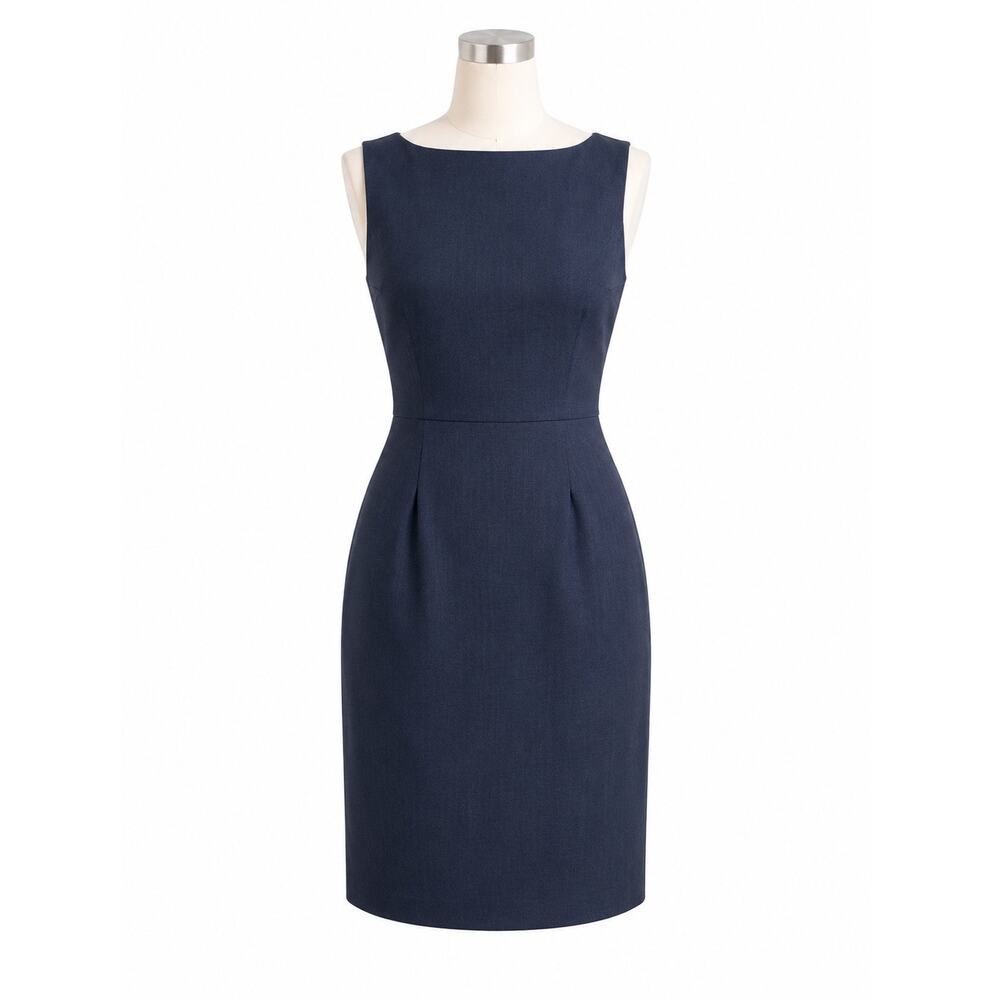 Charles Henry Navy Linen Blend Sheath Dress - Size M - NWOT